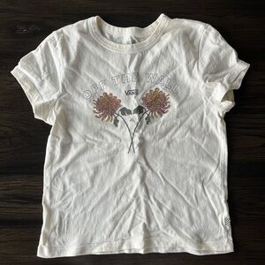 Vans White Tee with Pink & Yellow Floral Graphic